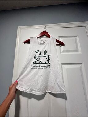 Pure Barre White Graphic Tank Top - Camp Design